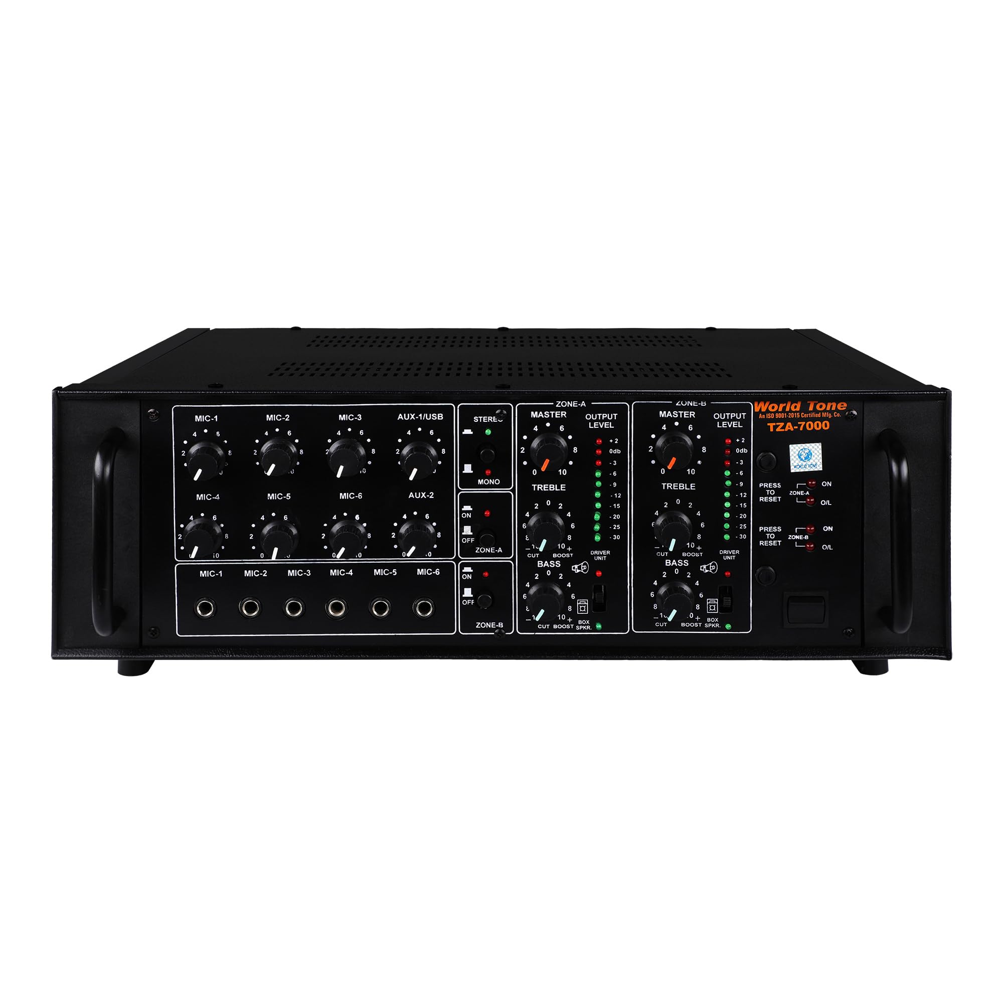 World Tone TZA-7000 DP | Two Zone Amplifier | with Bluetooth,FM,SD